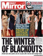 Daily Mirror (UK) Newspaper Front Page for 8 October 2013
