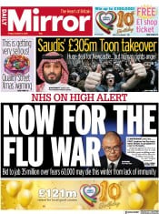 Daily Mirror (UK) Newspaper Front Page for 8 October 2021