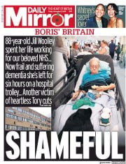 Daily Mirror (UK) Newspaper Front Page for 8 November 2019