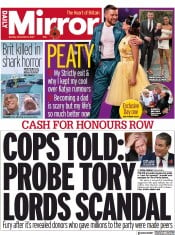 Daily Mirror (UK) Newspaper Front Page for 8 November 2021