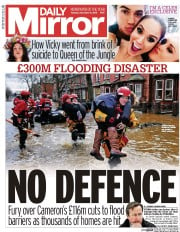 Daily Mirror (UK) Newspaper Front Page for 8 December 2015