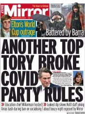 Daily Mirror (UK) Newspaper Front Page for 8 December 2021