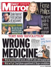 Daily Mirror (UK) Newspaper Front Page for 8 January 2019