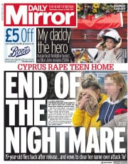 Daily Mirror (UK) Newspaper Front Page for 8 January 2020