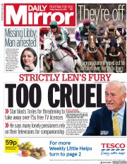 Daily Mirror (UK) Newspaper Front Page for 8 February 2019
