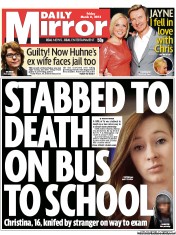 Daily Mirror (UK) Newspaper Front Page for 8 March 2013