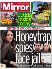 Daily Mirror front page for 8 March 2025