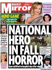 Daily Mirror Newspaper Front Page (UK) for 8 April 2013