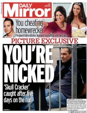 Daily Mirror Newspaper Front Page (UK) for 8 May 2014