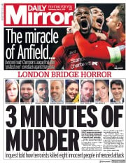 Daily Mirror (UK) Newspaper Front Page for 8 May 2019