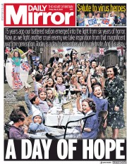 Daily Mirror (UK) Newspaper Front Page for 8 May 2020