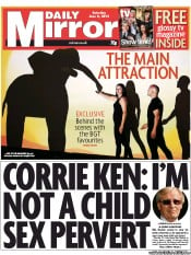 Daily Mirror (UK) Newspaper Front Page for 8 June 2013