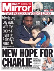 Daily Mirror (UK) Newspaper Front Page for 8 July 2017