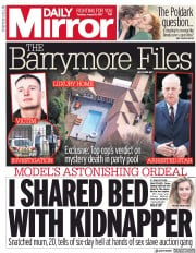 Daily Mirror (UK) Newspaper Front Page for 8 August 2017