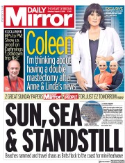 Daily Mirror (UK) Newspaper Front Page for 8 August 2020