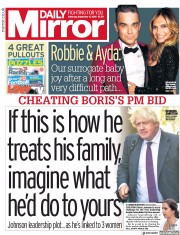 Daily Mirror (UK) Newspaper Front Page for 8 September 2018