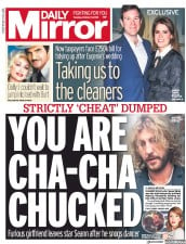 Daily Mirror (UK) Newspaper Front Page for 9 October 2018