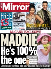 Daily Mirror (UK) Newspaper Front Page for 9 October 2021