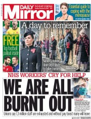 Daily Mirror (UK) Newspaper Front Page for 9 November 2020