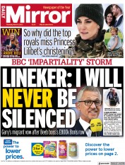 Daily Mirror (UK) Newspaper Front Page for 9 March 2023