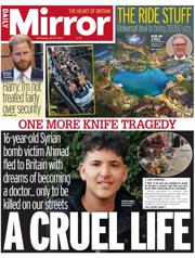 Daily Mirror front page for 9 April 2025
