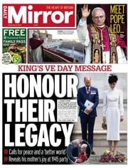 Daily Mirror front page for 9 May 2025
