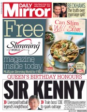 Daily Mirror (UK) Newspaper Front Page for 9 June 2018
