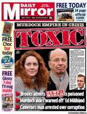 Daily Mirror (UK) Newspaper Front Page for 9 July 2011