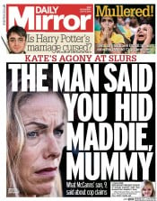 Daily Mirror (UK) Newspaper Front Page for 9 July 2014