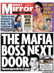 Daily Mirror Newspaper Front Page (UK) for 9 August 2013