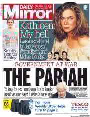 Daily Mirror (UK) Newspaper Front Page for 9 August 2018