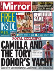 Daily Mirror front page for 9 August 2025