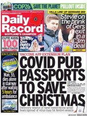 Daily Record (UK) Newspaper Front Page for 10 November 2021