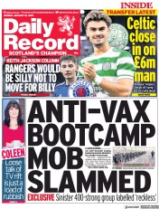 Daily Record front page for 10 January 2022