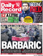 Daily Record (UK) Newspaper Front Page for 10 March 2022