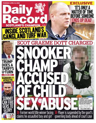 Daily Record Newspaper Front Page (UK) for 10 April 2025