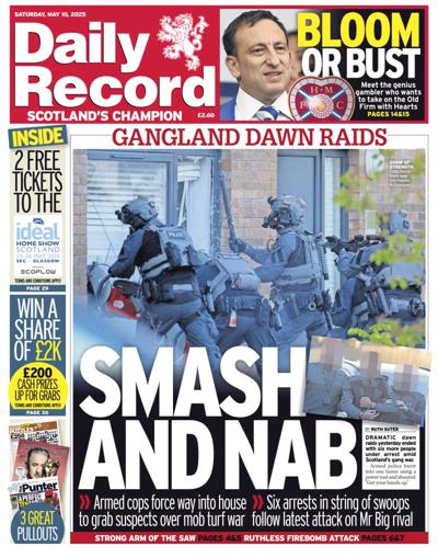 Daily Record Newspaper Front Page (UK) for 10 May 2025