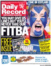 Daily Record (UK) Newspaper Front Page for 10 June 2021