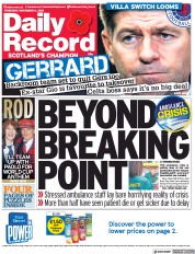 Daily Record (UK) Newspaper Front Page for 11 November 2021