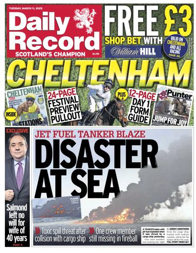 Daily Record Newspaper Front Page (UK) for 11 March 2025