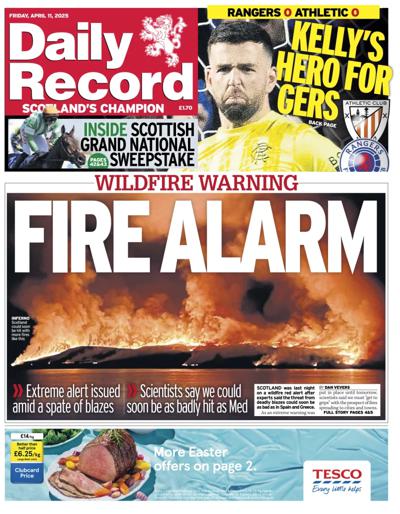Daily Record Newspaper Front Page (UK) for 11 April 2025