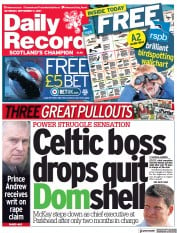 Daily Record (UK) Newspaper Front Page for 11 September 2021