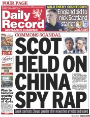 Daily Record front page for 11 September 2023