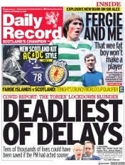 Daily Record (UK) Newspaper Front Page for 12 October 2021