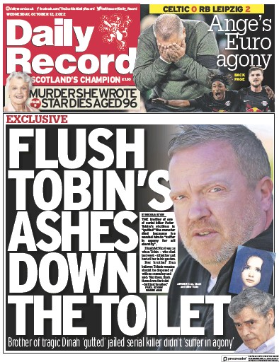 Daily Record Newspaper Front Page (UK) for 12 October 2022