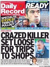 Daily Record (UK) Newspaper Front Page for 12 November 2021