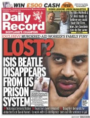 Daily Record (UK) Newspaper Front Page for 12 January 2023