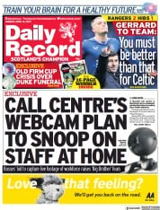 Daily Record (UK) Newspaper Front Page for 12 April 2021