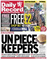 Daily Record front page for 12 April 2025