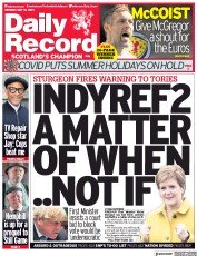 Daily Record (UK) Newspaper Front Page for 12 May 2021